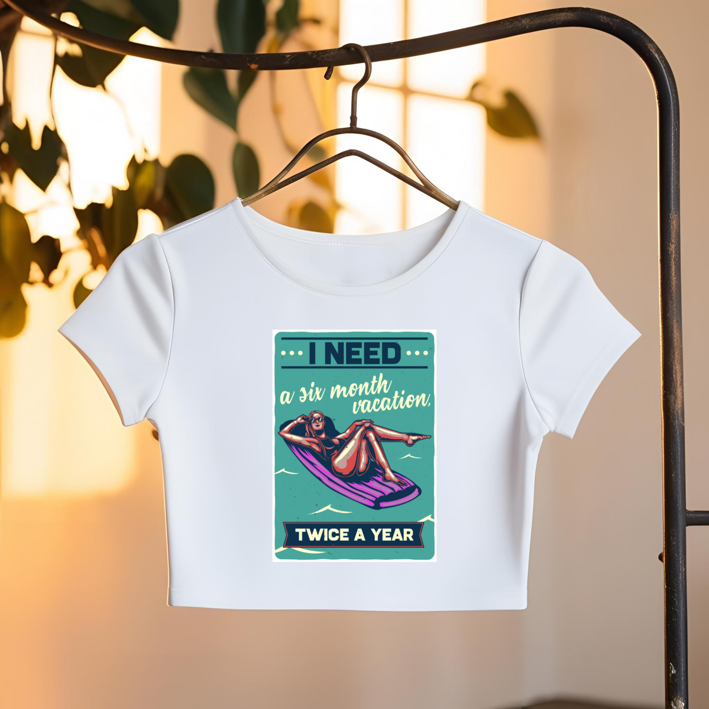 I NEED A VACATION CROP TOP