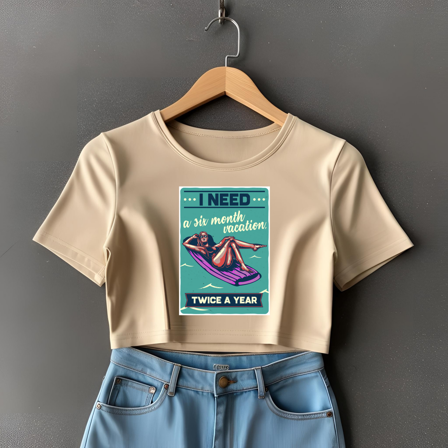 I NEED A VACATION CROP TOP